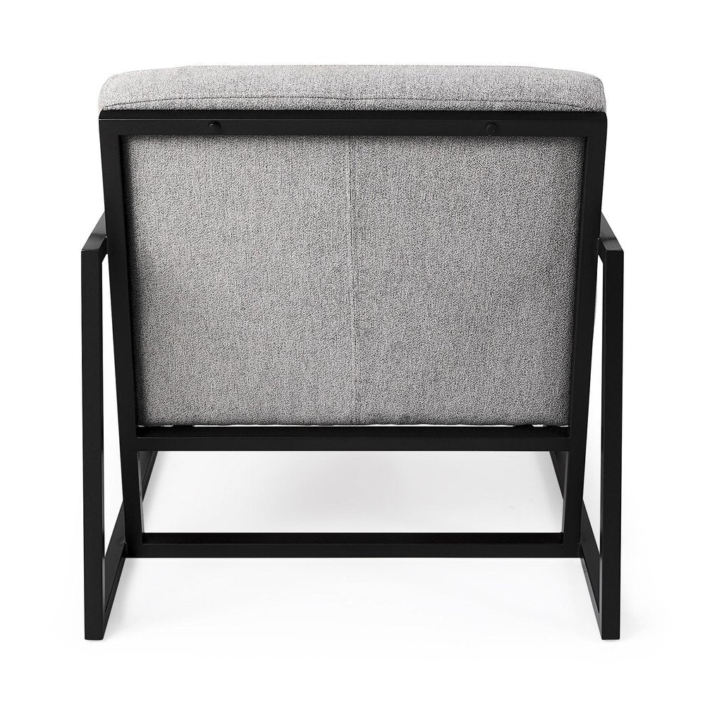 33" Gray and Black Fabric Wingback Chair HomeRoots