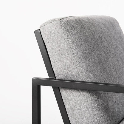 33" Gray and Black Fabric Wingback Chair HomeRoots