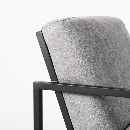 33" Gray and Black Fabric Wingback Chair HomeRoots