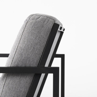 33" Gray and Black Fabric Wingback Chair HomeRoots