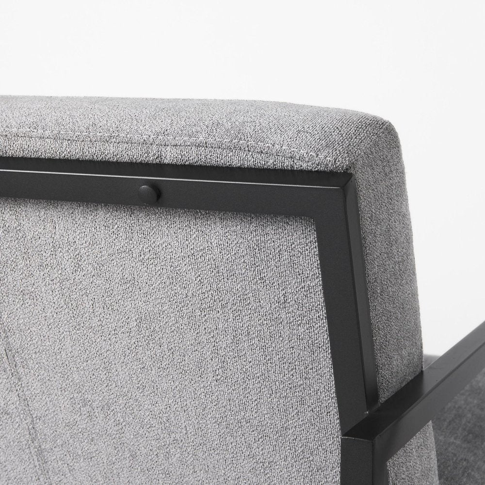 33" Gray and Black Fabric Wingback Chair HomeRoots