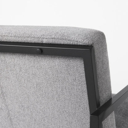 33" Gray and Black Fabric Wingback Chair HomeRoots