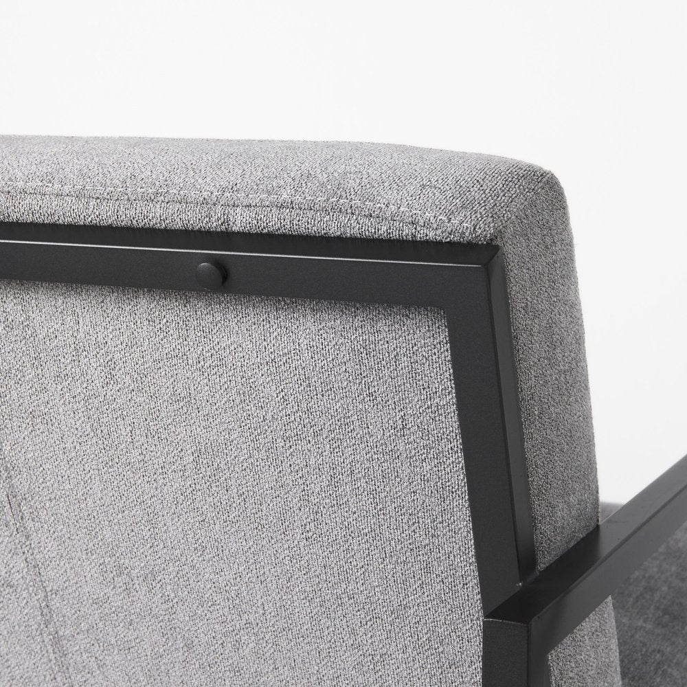 33" Gray and Black Fabric Wingback Chair HomeRoots