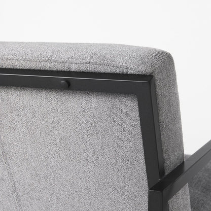 33" Gray and Black Fabric Wingback Chair HomeRoots