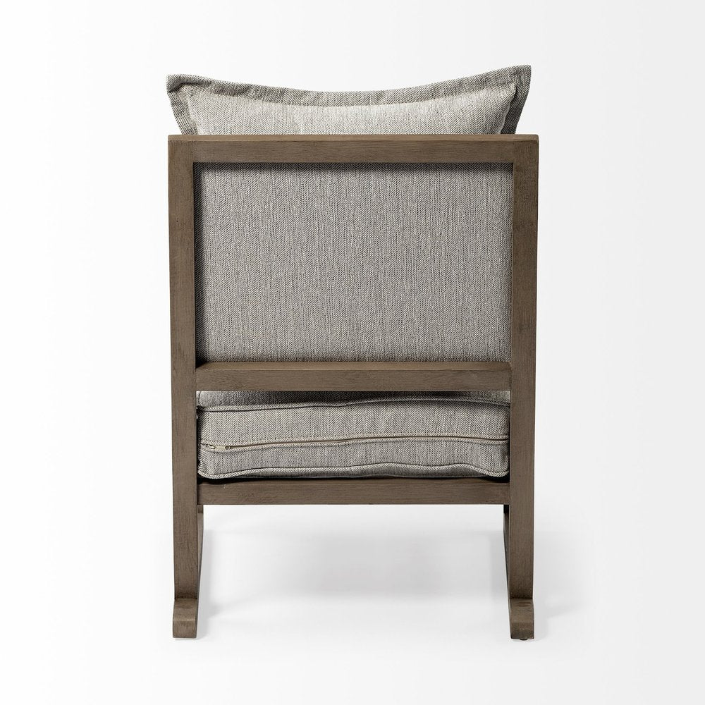 32" Ash Gray and Brown Fabric Arm Chair HomeRoots