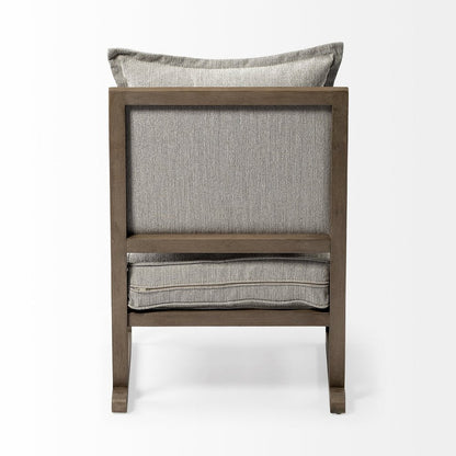 32" Ash Gray and Brown Fabric Arm Chair HomeRoots