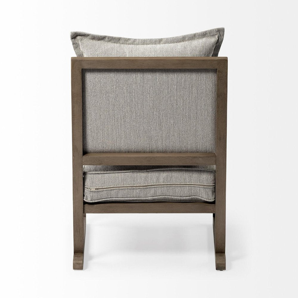 32" Ash Gray and Brown Fabric Arm Chair HomeRoots
