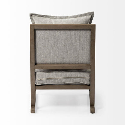 32" Ash Gray and Brown Fabric Arm Chair HomeRoots