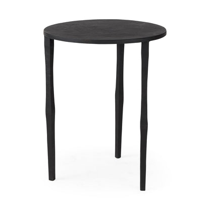 20" Black Iron Round End Table