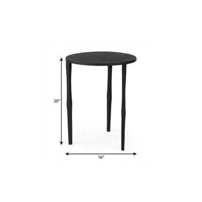 20" Black Iron Round End Table HomeRoots