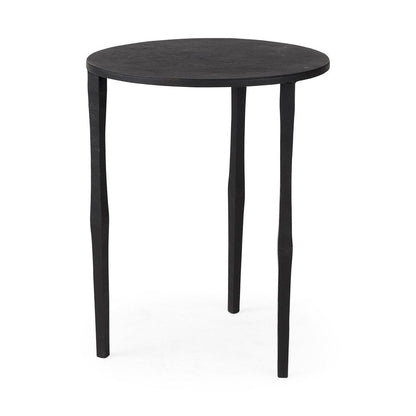 20" Black Iron Round End Table HomeRoots