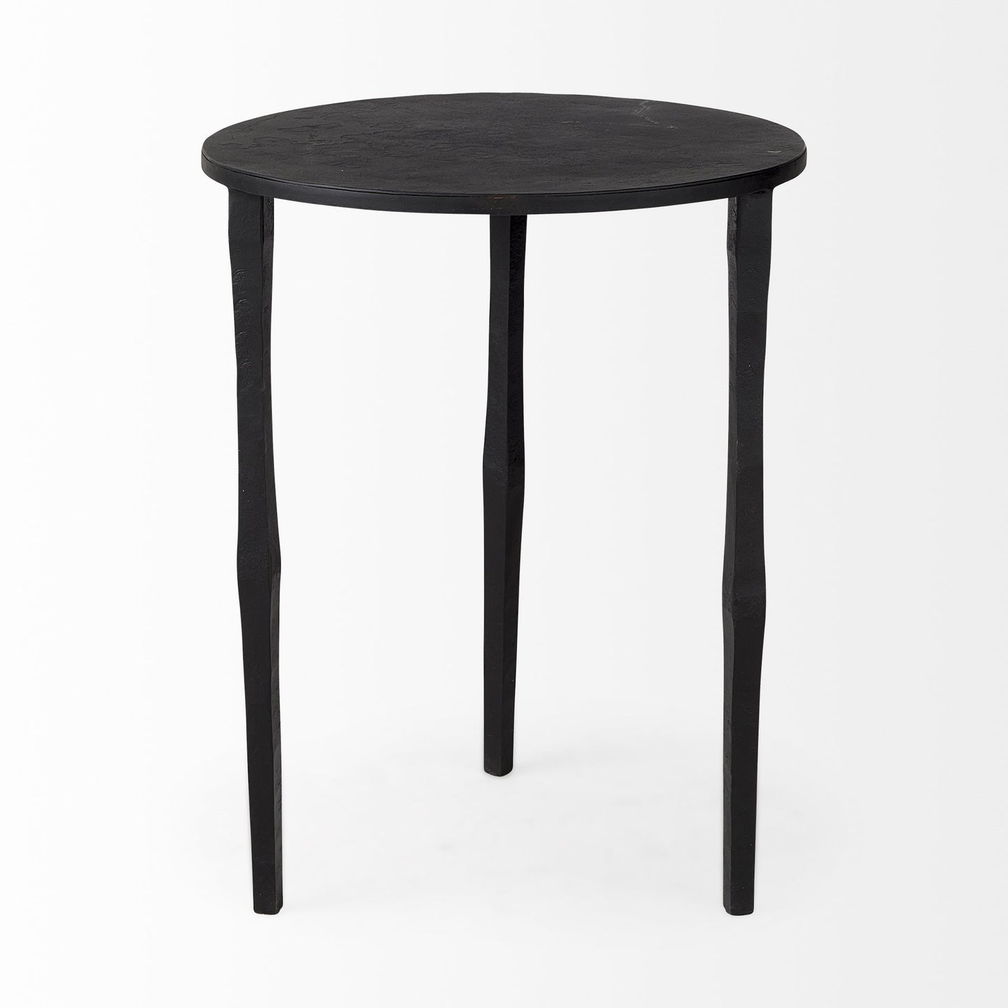 20" Black Iron Round End Table