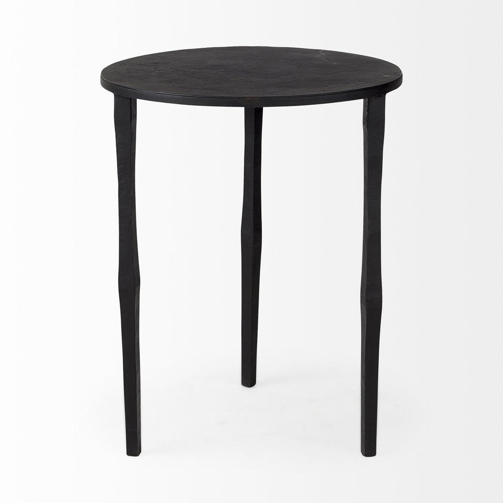 20" Black Iron Round End Table HomeRoots