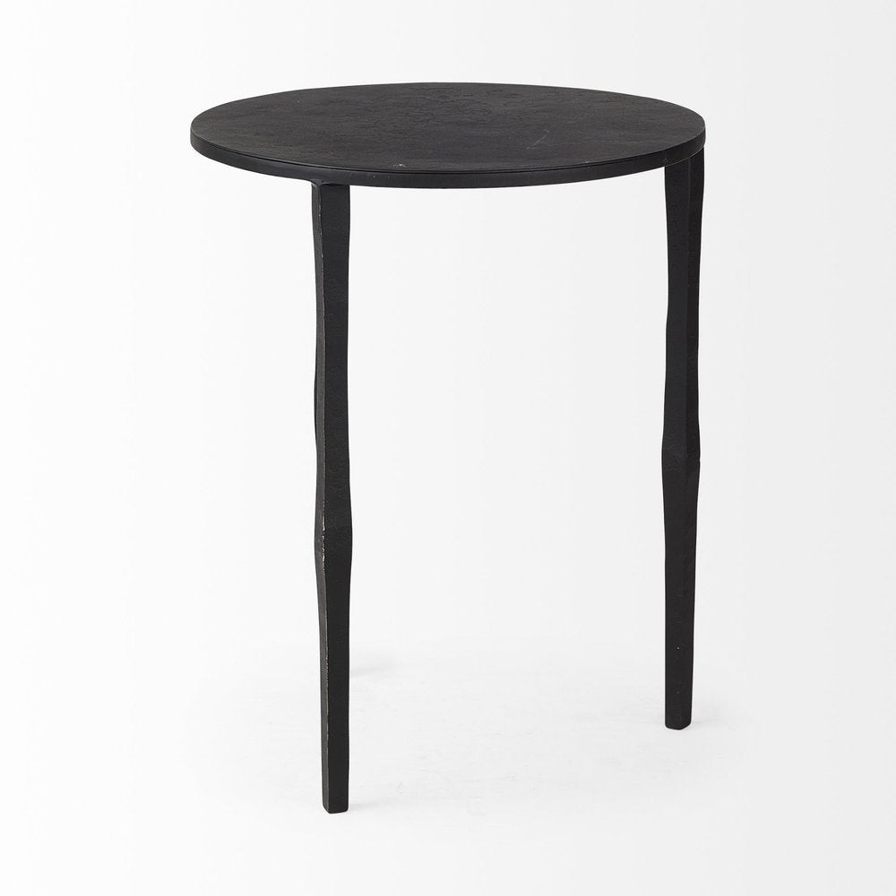 20" Black Iron Round End Table HomeRoots