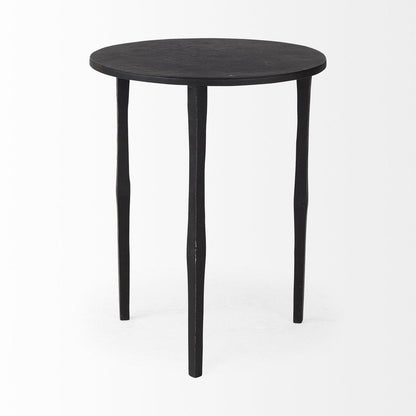 20" Black Iron Round End Table HomeRoots