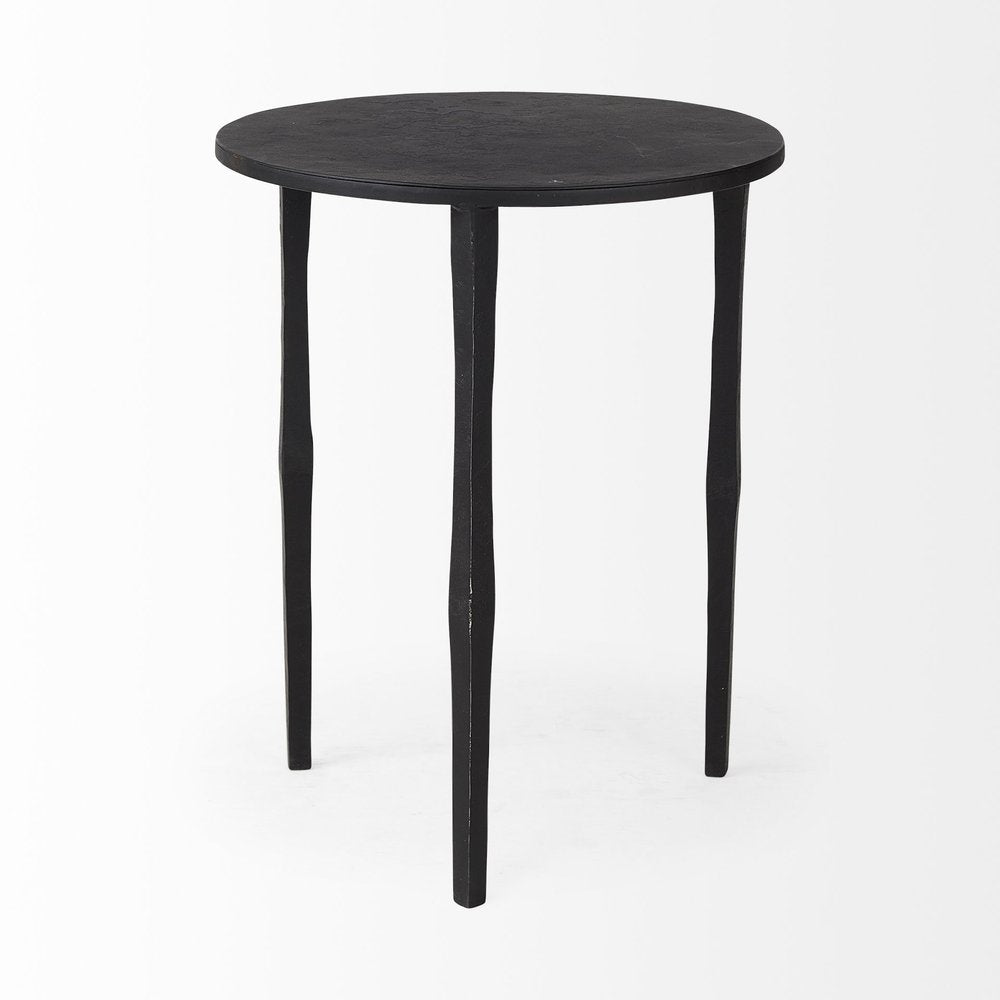 20" Black Iron Round End Table HomeRoots