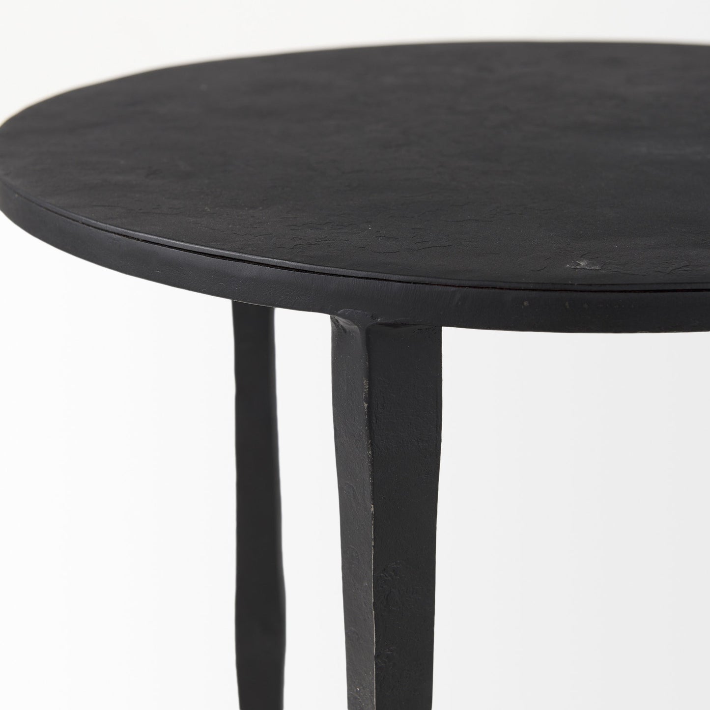 20" Black Iron Round End Table