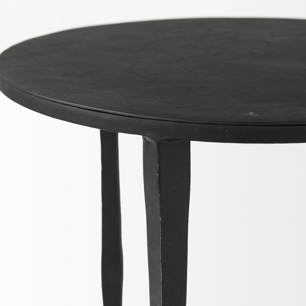 20" Black Iron Round End Table HomeRoots