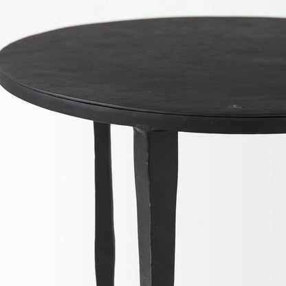20" Black Iron Round End Table HomeRoots