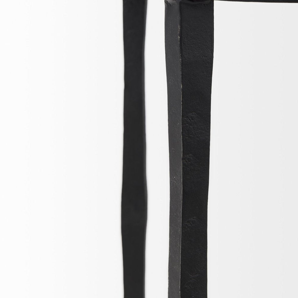 20" Black Iron Round End Table HomeRoots