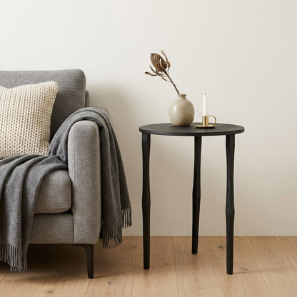 20" Black Iron Round End Table HomeRoots