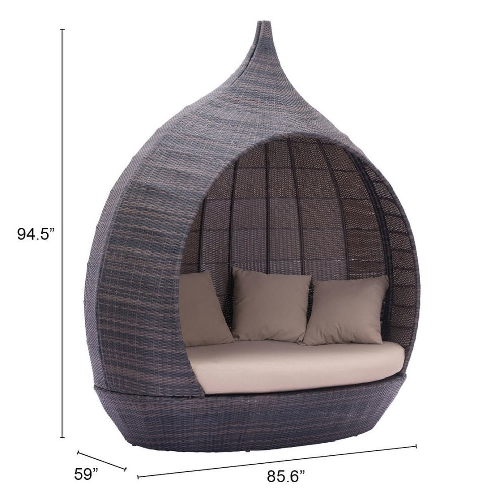 Teardrop Shaped Brown and Beige Daybed HomeRoots