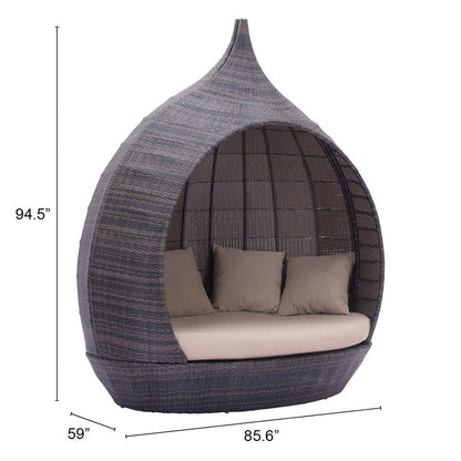 Teardrop Shaped Brown and Beige Daybed HomeRoots