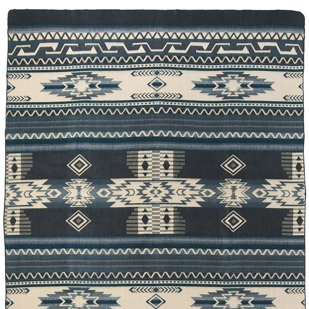 Ultra Soft Blue Tone Southwest Handmade Blanket