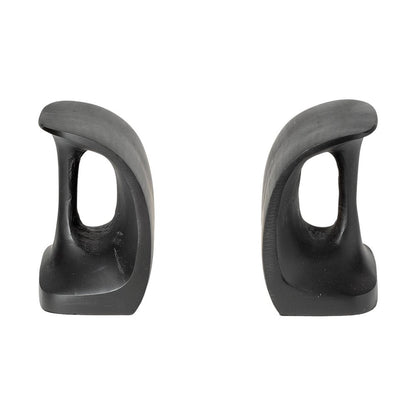 Set of Two 6" Black Metal Decorative Bookends HomeRoots