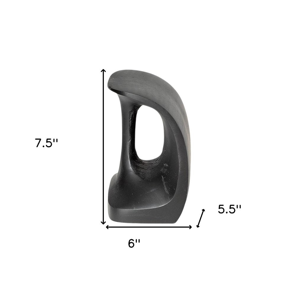 Set of Two 6" Black Metal Decorative Bookends HomeRoots