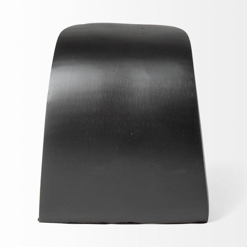 Set of Two 6" Black Metal Decorative Bookends HomeRoots