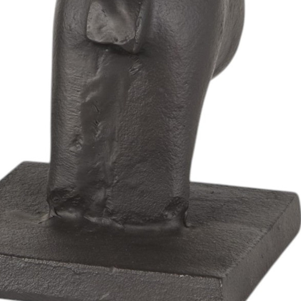 Black Cast Aluminum Horse Shaped Bookends