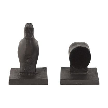 Black Cast Aluminum Horse Shaped Bookends