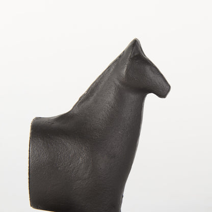 Black Cast Aluminum Horse Shaped Bookends