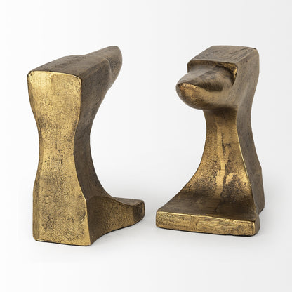 Distressed Brushed Gold Anvil Bookends