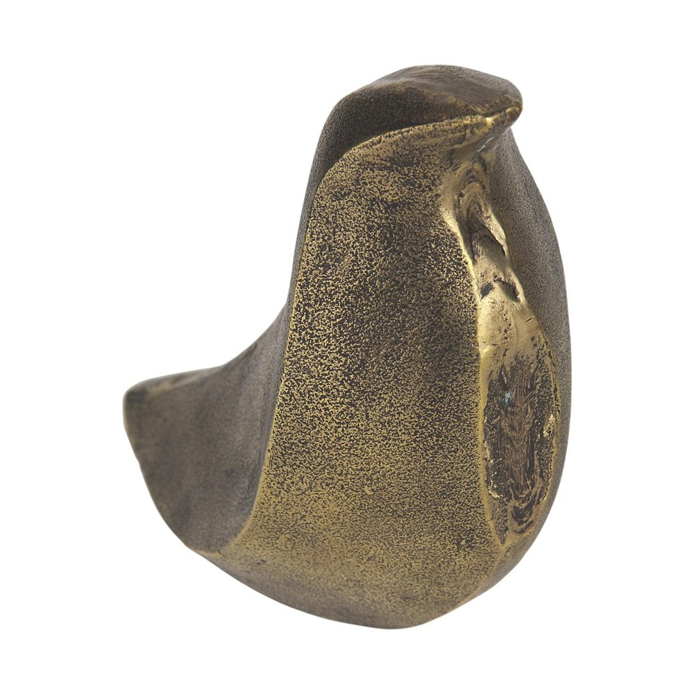 Set of Two 3" Gold Metal Bird Decorative Bookends HomeRoots