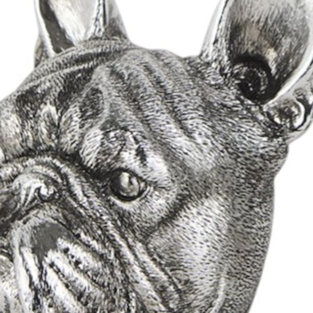 Set of Two 6" Silver Metal Dog Decorative Bookends HomeRoots