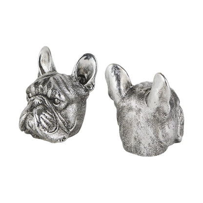 Set of Two 6" Silver Metal Dog Decorative Bookends