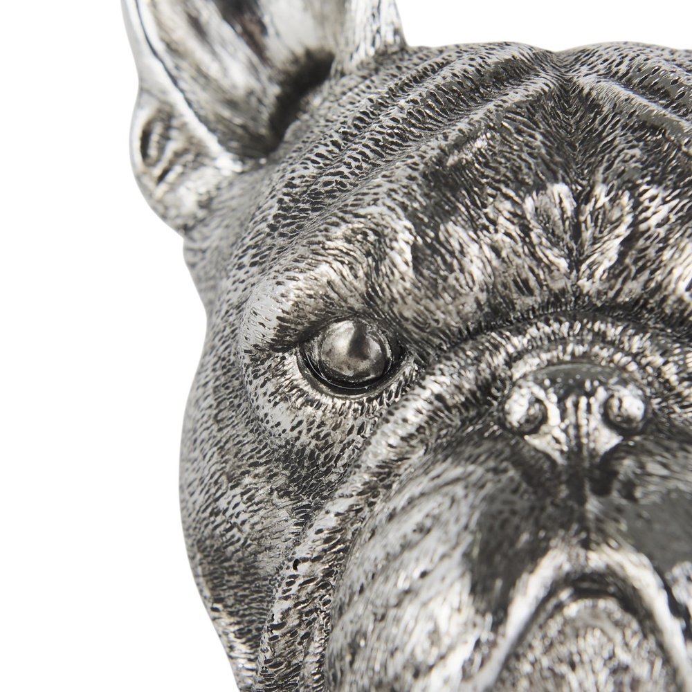 Set of Two 6" Silver Metal Dog Decorative Bookends HomeRoots