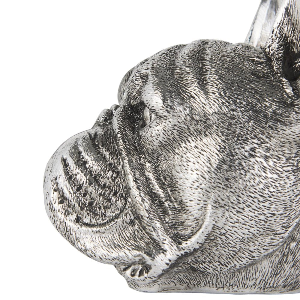 Set of Two 6" Silver Metal Dog Decorative Bookends HomeRoots