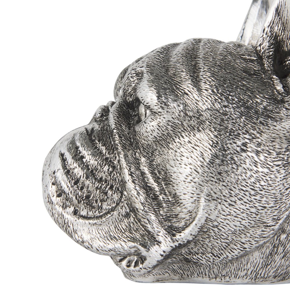 Set of Two 6" Silver Metal Dog Decorative Bookends HomeRoots