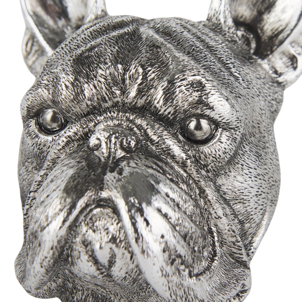 Set of Two 6" Silver Metal Dog Decorative Bookends HomeRoots