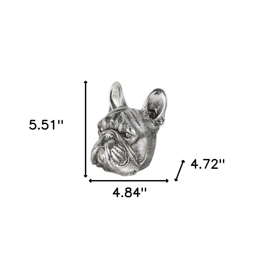 Set of Two 6" Silver Metal Dog Decorative Bookends HomeRoots