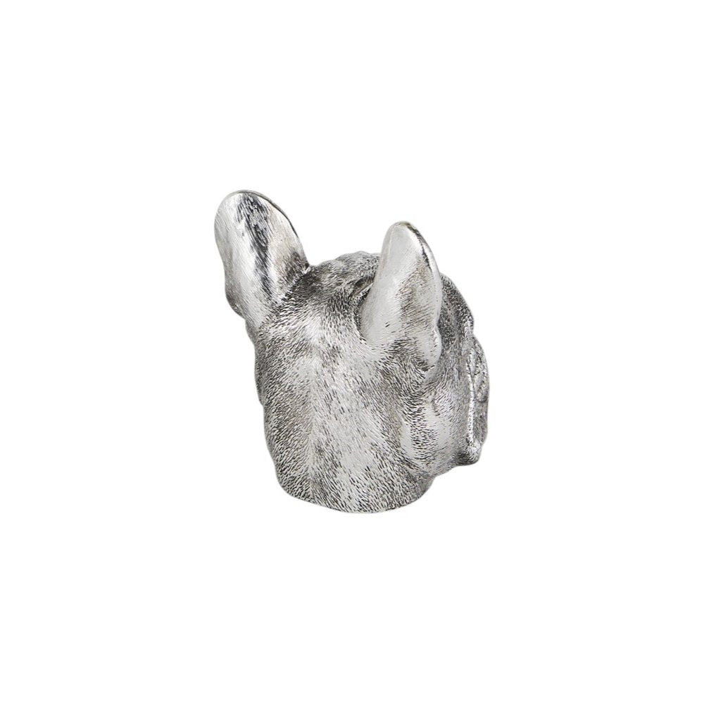 Set of Two 6" Silver Metal Dog Decorative Bookends HomeRoots