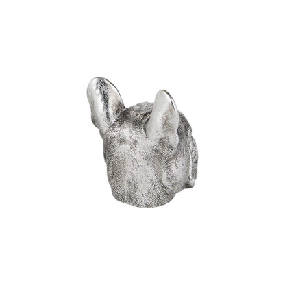 Set of Two 6" Silver Metal Dog Decorative Bookends HomeRoots