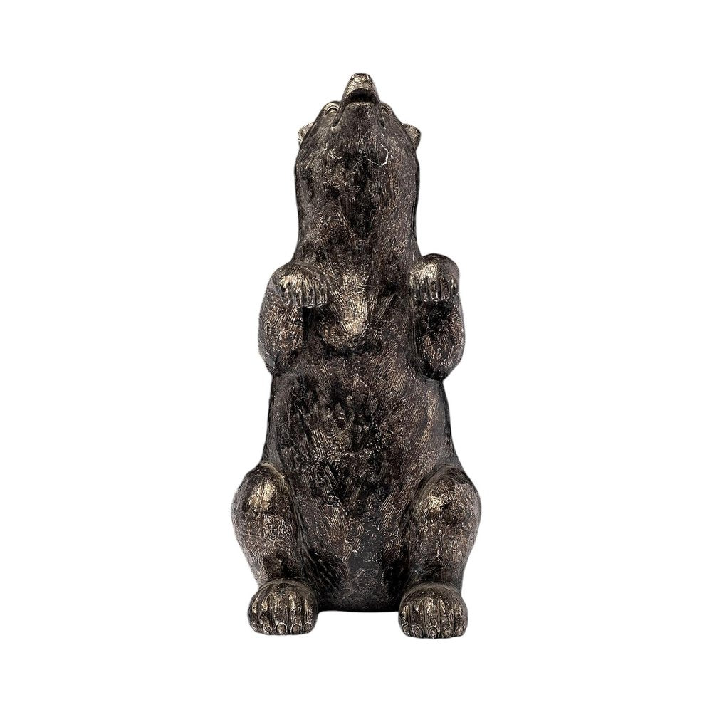 Set of Two Gray Resin Bear Decorative Bookends — view 4