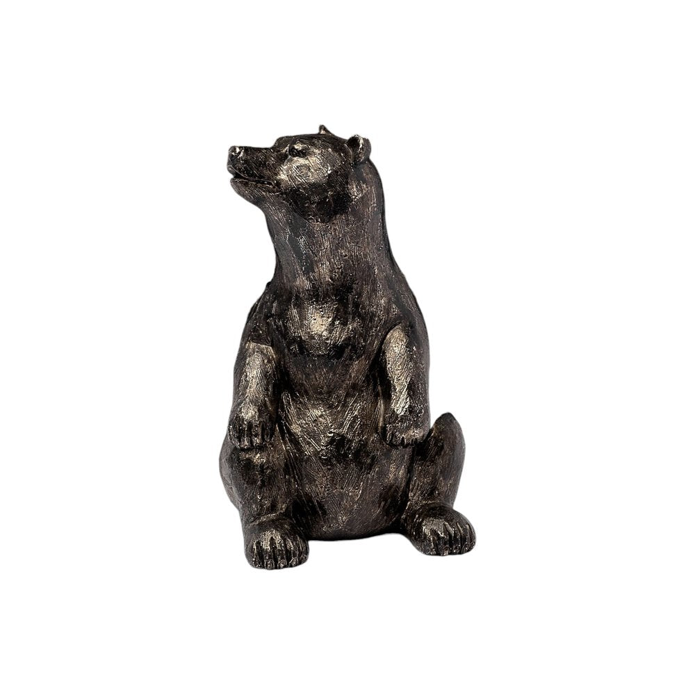 Set of Two Gray Resin Bear Decorative Bookends HomeRoots