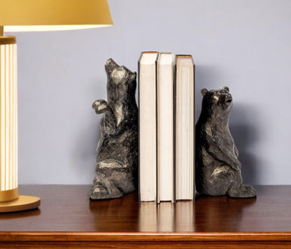 Metallic Tone Grizzly Bear Bookends