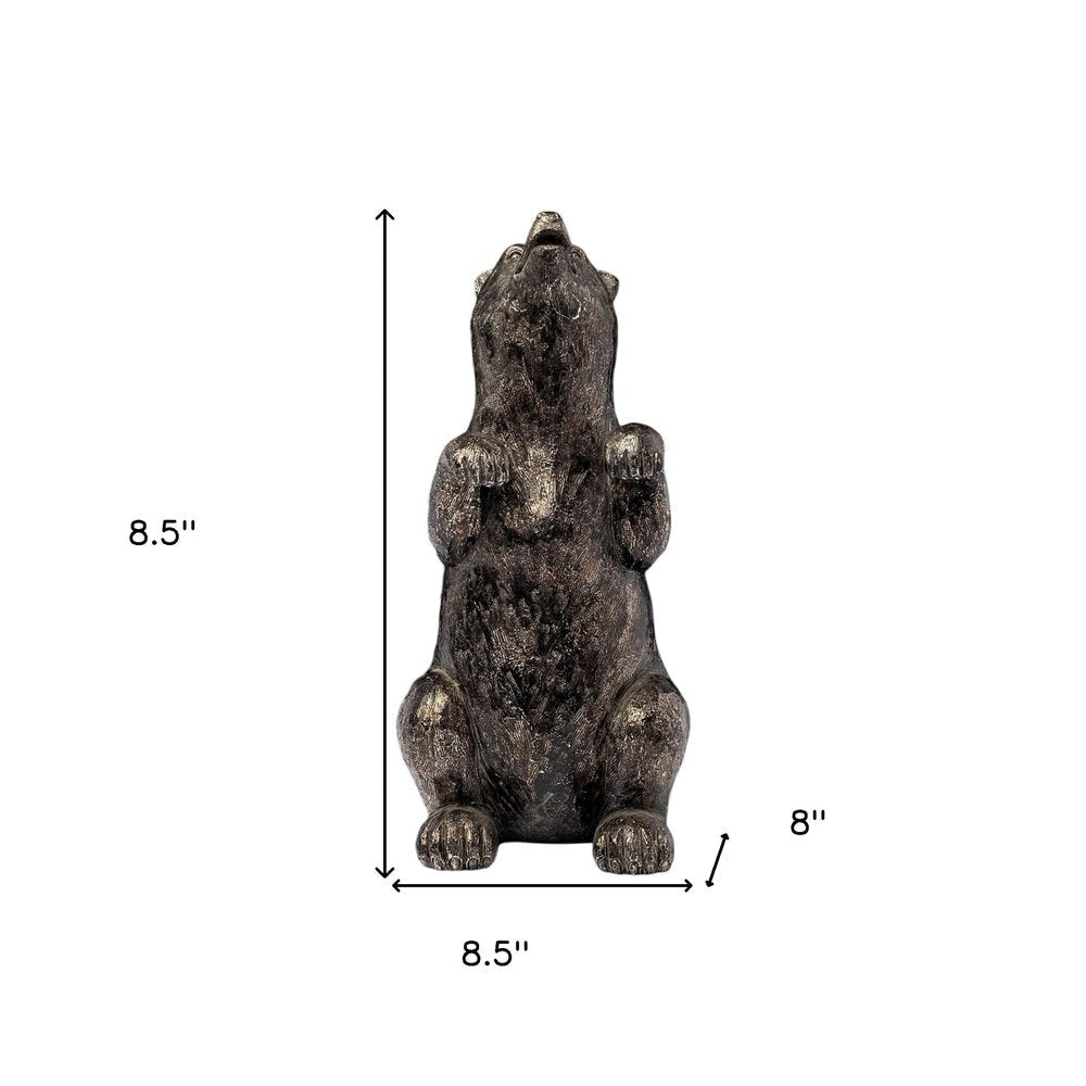 Set of Two Gray Resin Bear Decorative Bookends HomeRoots