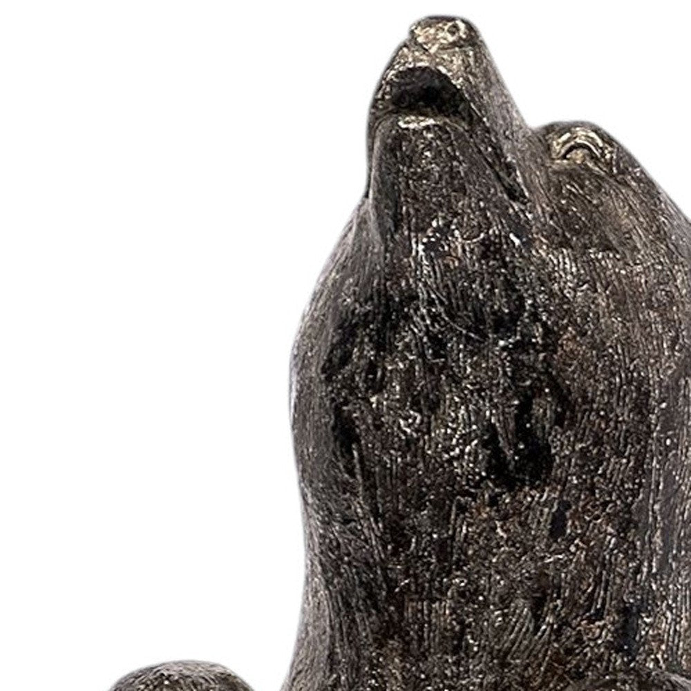 Set of Two Gray Resin Bear Decorative Bookends HomeRoots
